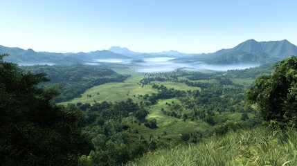 Obraz premium Serene Valley Landscape