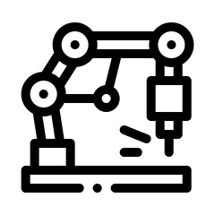 Robotic Arm with Drill line icon