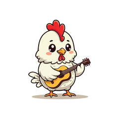 Cute Chicken Hen Standing Cartoon Vector Icon Illustration Animal Nature Icon Isolated Flat Vector