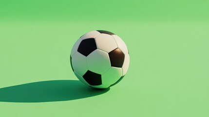 Obraz premium A classic soccer ball isolated on a bright green background, reflecting the essence of traditional sports in a visually appealing layout