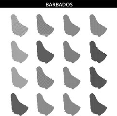 Detailed dot representation of Barbados highlighting its unique geography and shape