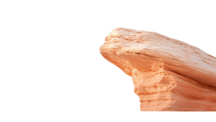 Golden Hour Sunset landscape concept. Rock formation with a smooth, layered surface on transparent background.