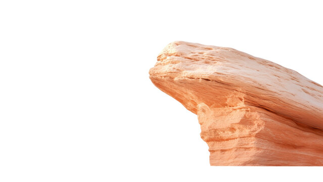 Golden Hour Sunset landscape concept. Rock formation with a smooth, layered surface on transparent background.