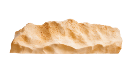 Golden Hour Sunset landscape concept. Textured sand-colored rock on transparent background.