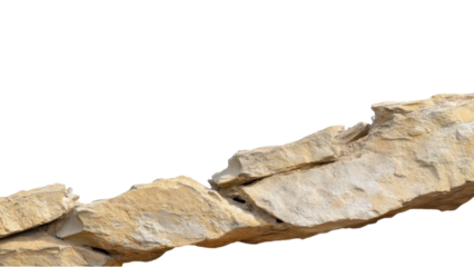 Golden Hour Sunset landscape concept. Natural rock formation on transparent background.