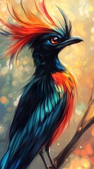 Fototapeta premium Vibrant Tropical Bird: A Digital Painting