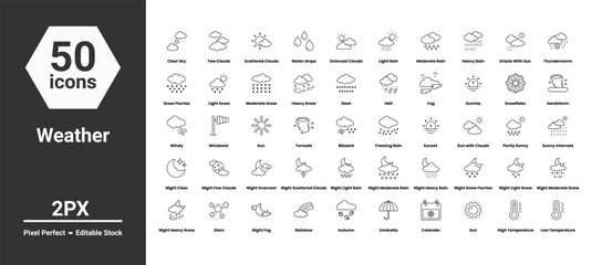 weather icons set such as, 	clear, climate, cloud, cloud computing, cold, colorful, forecast, icon, illustration, meteorology, moon, night, rain, rainy, seasons, set, sky, vector stock illustration