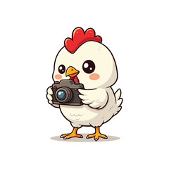 Cute Chicken Hen Standing Cartoon Vector Icon Illustration Animal Nature Icon Isolated Flat Vector