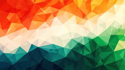 Vibrant Geometric Mosaic Irish Flag Colors