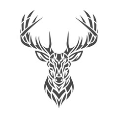 abstract deer head vector, tribal deer head vector design