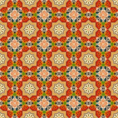 Illustration of seamless kaleidoscopic patterns with intricate designs