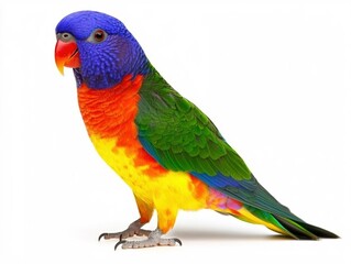 Naklejka premium Vibrant Rainbow Lorikeet Parrot Bird Vivid Colors Tropical Wildlife