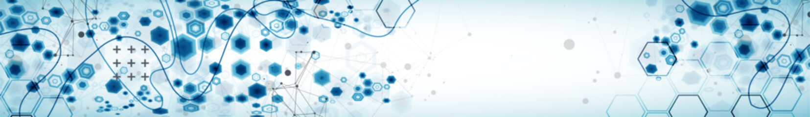 Abstract hexagon background with plexus effect for design works. Vector illustration