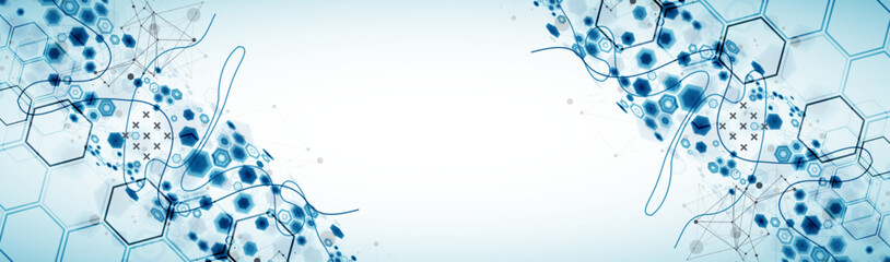 Abstract hexagon background with plexus effect for design works. Vector illustration