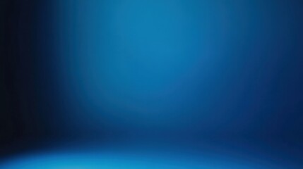 Naklejka premium Panoramic abstract blue wall background for product presentation with sunlight and blurred shadows wall. Podium studio background