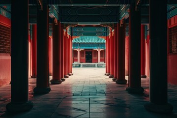 Chinese temple architecture building mansion.