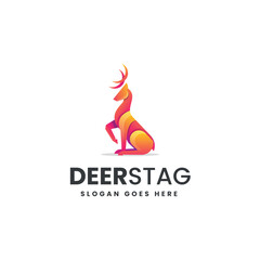 Deer Stag Gradient Colorful Logo