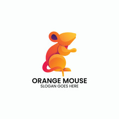 Orange Mouse Gradient Colorful Logo