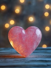 Pink heart bokeh background for Valentine's Day.