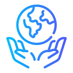 save the planet Line Gradient Icon