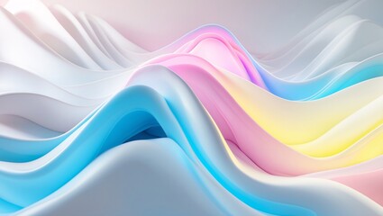 Fototapeta premium Flowing energy creates a harmonious blend of colors and shapes in a stunning abstract composition that captivates the viewer's imagination with vivid waves of light