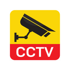 CCTV camera sign on transparent background