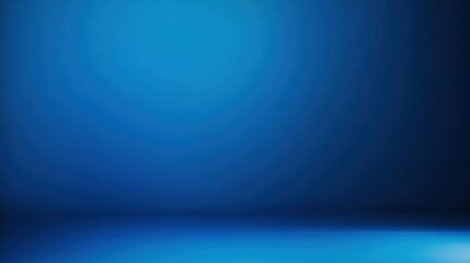 Panoramic abstract blue wall background for product presentation with sunlight and blurred shadows wall. Podium studio background