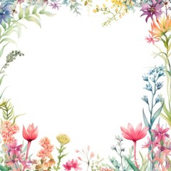 Fototapeta premium Midsummer border backgrounds pattern flower.