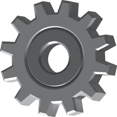 Gear 3D icon vector illustration design wheel technology engineering equipment cog machine business cogwheel industry metal connection concept mechanical setting three dimensional work machine part