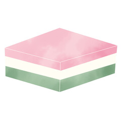 菱餅　水彩風イラスト