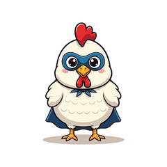 Cute Chicken Hen Standing Cartoon Vector Icon Illustration Animal Nature Icon Isolated Flat Vector