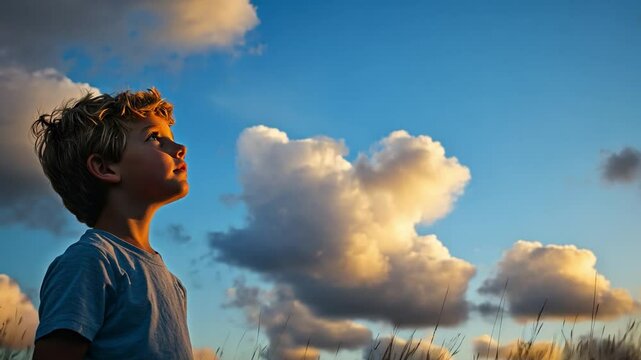 A boy learns about cloud formations in different regions, inspired by lessons from a woman meteorologist