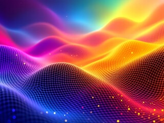 Colorful gradient grid background with bright rainbow colors, with one color flowing smoothly into another.