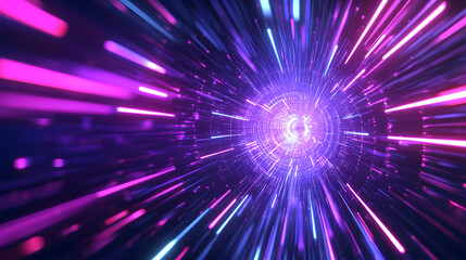 Naklejka premium Vibrant neon light explosion with futuristic tones.