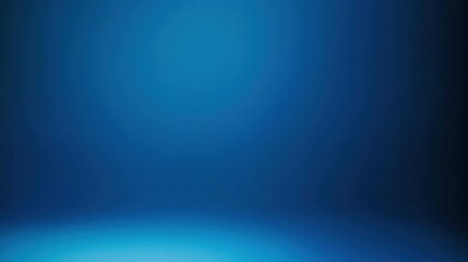 Panoramic abstract blue wall background for product presentation with sunlight and blurred shadows wall. Podium studio background