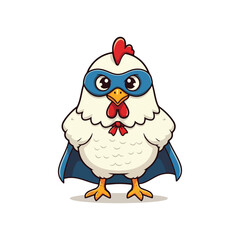 Cute Chicken Hen Standing Cartoon Vector Icon Illustration Animal Nature Icon Isolated Flat Vector