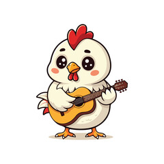 Cute Chicken Hen Standing Cartoon Vector Icon Illustration Animal Nature Icon Isolated Flat Vector