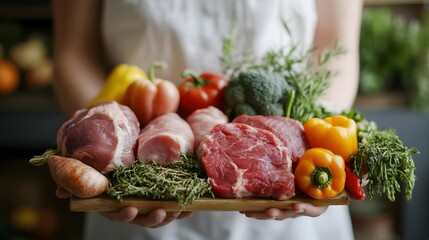 Fresh Meat and Vegetables Ready For Cooking