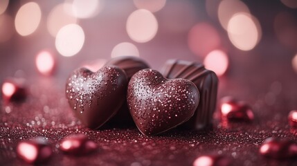 Fototapeta premium Luxurious Milk Chocolate Sweets: Close-Up of Caramel and Praline Treats in a Gift Box
