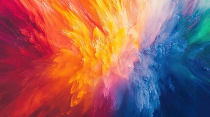 Rainbow-colored powder pigments arranged neatly in a gradient, creating a bold and vibrant design that exudes creativity