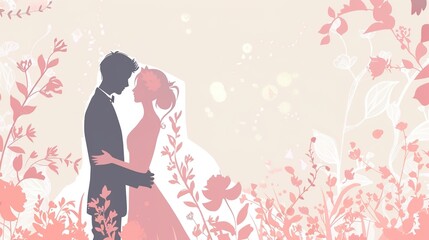 An enchanting hand - drawn background for weddings, adorned with elements symbolizing love, unity, and celebration. It creates a dreamy and romantic setting for the big day.