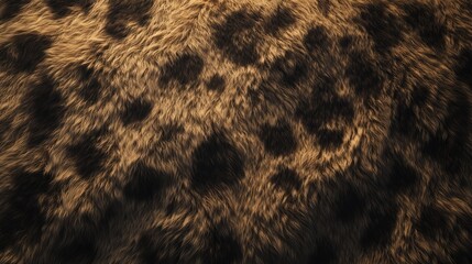 Top view of a realistic leopard fur texture, showcasing the fine details of its shaggy wool and iconic wild animal patterns
