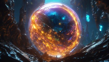 View of the earth from space with satellite connections and global communication networks