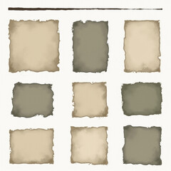 Fototapeta premium A collection of textured, rustic squares in muted tones, perfect for backgrounds or graphic design elements.