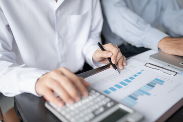 Fototapeta premium Business People Meeting Design Ideas professional investor working new start up project. Concept. business planning in office.