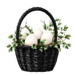 Fototapeta premium Black Easter Clipart Vector Illustration