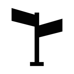 Direction sign on transparent background