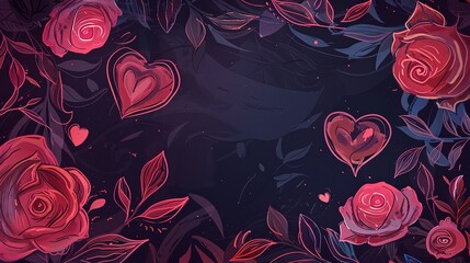 A captivating hand - drawn background for Valentine's Day, brimming with elements of love and romance. It sets a perfect mood for the celebration of love.