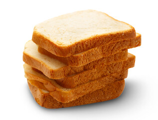 Bread slices on the white background