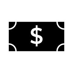 Cash money icon on transparent background